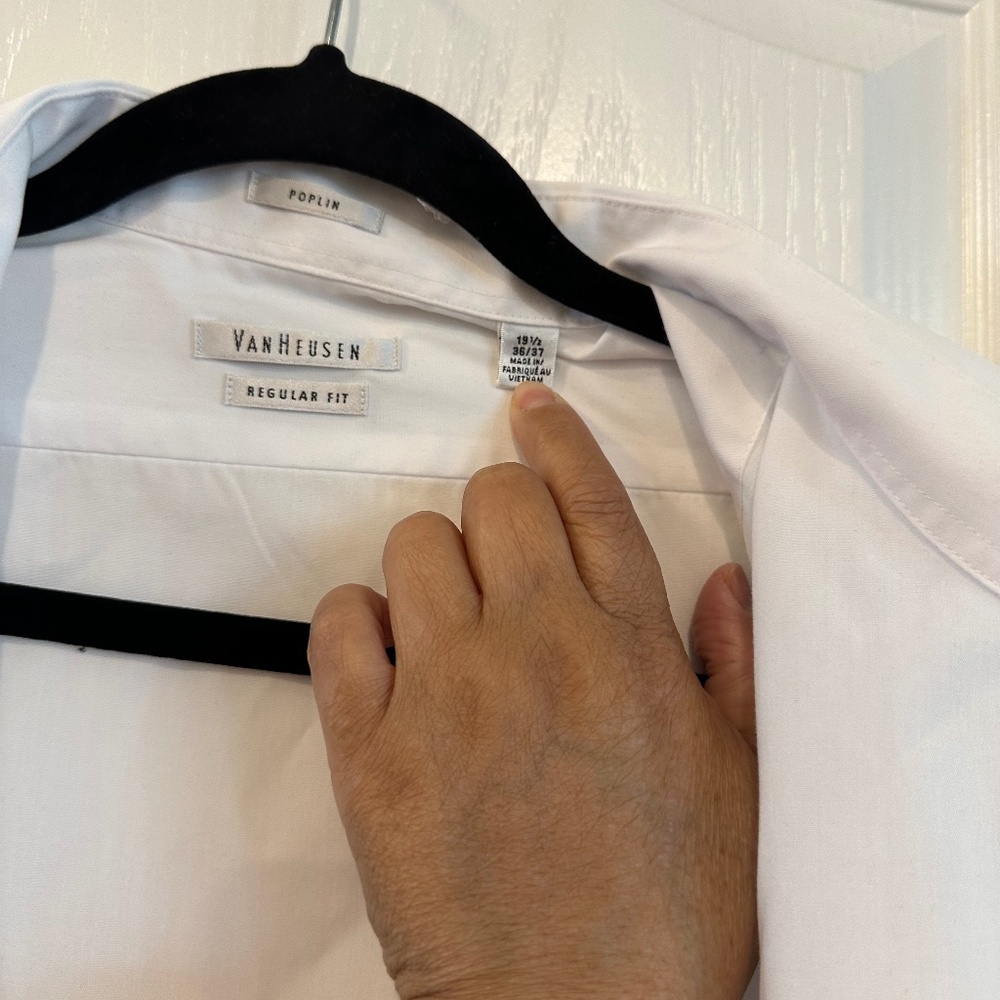 Used white long sleeve shirt